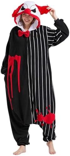 DarkCom Onesie Christmas Pajamas Adult Animal Halloween Costume Cosplay Clown One Piece Unisex Home wear Polar Fleece Sleepwear Small