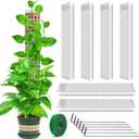 YSKS 6 Pcs 24-inch Plastic Moss Poles for Plants Moss Poles for Climbing Plants, Indoor Plant Support Work with Sphagnum muss