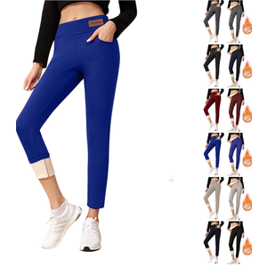 Fleece Lined Leggings Women with Pockets Warm Thick High Waisted Thermal Leggings Soft Wool Leggings Cold Weather size M