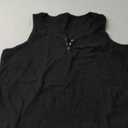 Womens V Neck Tank Tops Summer Sleeveless Ribbed Button Casual Henley Shirts XXL