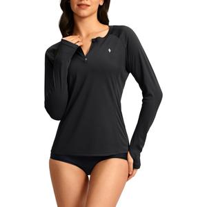 Women's Rash Guard UPF50+ SPF Long Sleeve Swimsuits Top UV Sun Protection Swim Shirts for Woman with Zip, 3XL