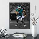 WHZKCYH American Football Sports Eagles Poster For Kids Fun Teen Birthday Christmas Gifts Jalen Hurts Rugby Star Posters Frames Canvas Wall Art Print Picture For Home Room Decor