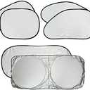 Car Sunshade Cover Auto Windshied Window Sun Shade Visors Block Set Durable Silver 6pc