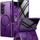 BERFY for Z Fold 6 Case with Privacy Screen Protector, [Compatible with MagSafe] Built-in Kickstand & S Pen Slot & Hinge Protection, Full Body Shockproof Phone Case for Samsung Galaxy Z Fold 6, Purple
