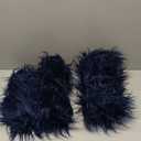 Phantoscope Pack of 2 Faux Fur Solid Throw Decorative Pillow Cover Cushion Covers Luxury Soft Decorative Pillowcase Fuzzy Pillow Covers for Bed/Couch,Navy Blue 20 x 20 Inches