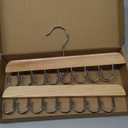 2 Pack Tie Rack Belt Hanger for Closet Fitnice Upgraded Non Slip Tie Hanger Space Saving with 20 Foldable Hooks Wooden Belt Tie Organizer for Tank Tops Bras Cami Scarves