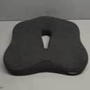 Memory Foam Seat Chair Cushion for Relieves Back Sciatica Pain Tailbone Pain Coccyx Degenerating Disc Orthopedic Osteoarthritis Prostate Cushion Low Back Pain Cushion Hip Shaping (Dark Gray)
