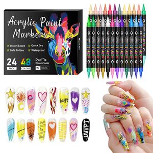 Nail Art Pens 48 Colors Nail Art Pens Set, Nail Art Markers Dual Tip Nail Polish Pens Drawing Painting Pen for Home Salon, Quickly Dry Nail Art Marker Nail DIY Decoration for Women Girls