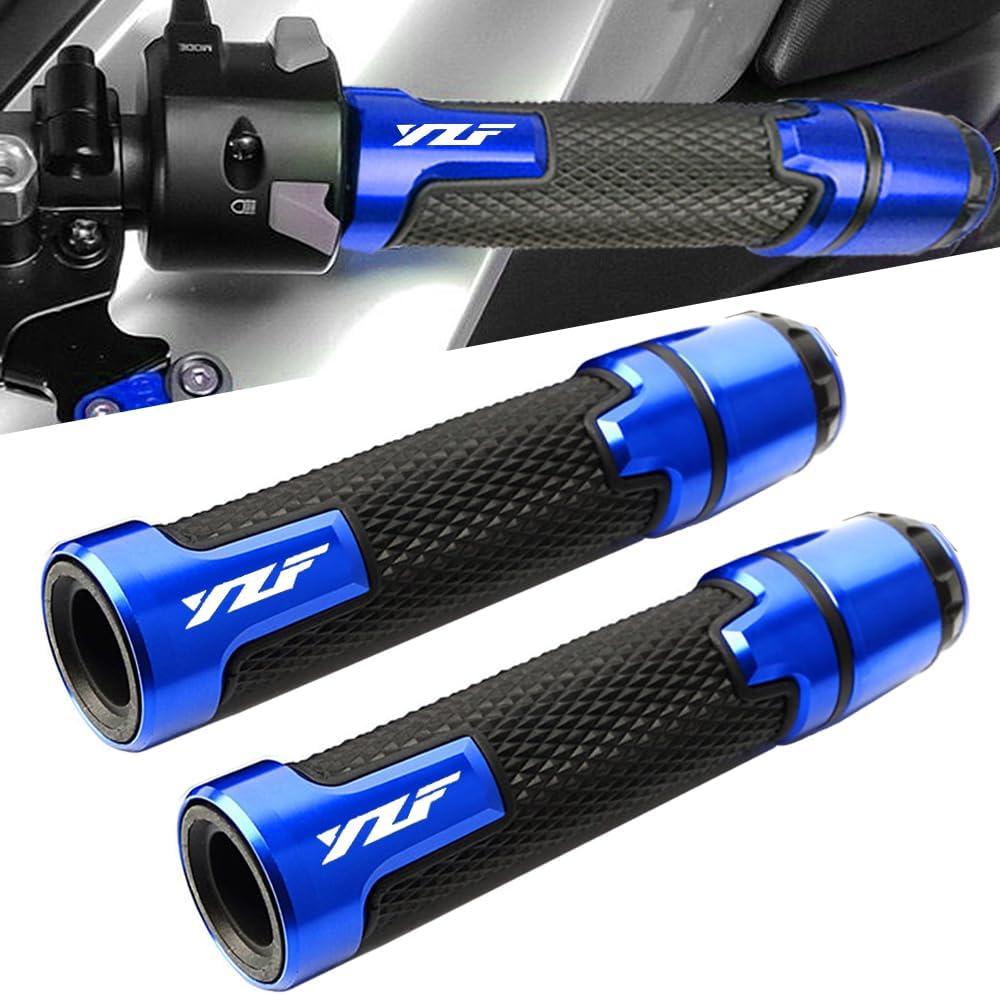 2pcs 22mm 7/8" Motocycle Handlebar Grip Ends Set for YZF-R1 YZF-R3 YZF-R6 YZF-R7 YZF-R125 R6S R25 600R (Blue)
