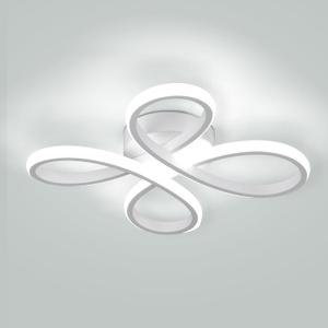 ADISUN Modern LED Ceiling Light, 6000K Semi Flush Mount Ceiling Light Fixture, Modern Unique Lights for Living Room Bedroom Corridor Aisle Hallway (L11.5*W11.5*H1.18) (White)