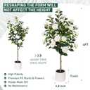 Yepdin 47 inch Artificial Camellia Tree with White Flower Pots -2 Pack White Fake Tree,4 Ft Faux Plants Indoor wich Blooming,Artificial Plants for Indoor & Outdoor Home Front Door Decor