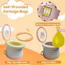 Portable, Foldable Potty seat for Toddler, Training Toilet Seat Emergency Toilet The Bottom Has the Function of Storing Garbage Bags for Car, Camping (Pink)