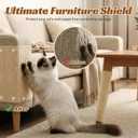 3 Pack Total 118.1"x15.8" Cat Scratch Couch Furniture Protector, Trimmable Super Self-Adhesive Anti Cat Scratching Pad, DIY Climb Cat Scratcher Mat Protector for Sofa and Covering Cat Tower (Khaki)