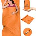 The Friendly Swede Sleeping Bag Liner Ultralight Polyester or Cold Weather Microfiber Adult Sleep Sack- Camping Sheets - Travel Sleeping Bag with Pocket-Size Stuff Sack