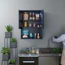 VANIRROR Navy Blue Bathroom Cabinet Wall Mounted with 2 Doors and Adjustable Shelf, 23"x29" Wooden Medicine Cabinet Over Toilet Storage Wall Hanging Cabinets for Bathroom,Bedroom,Kitchen,Laundry Room