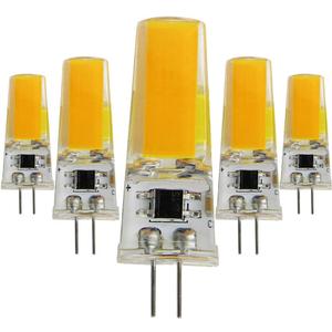 (5-Pack G4 COB LED Light Bulbs Lighting Dimmable, Professional 3W Equivalent to 30W AC 110V-120V, Bi-pin LED T5 Silicone Crystal Chandelier Bulb, 3000K (Warm White)