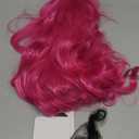MAGQOO Hot Pink Wig for Women Girls Long Curly Wavy Pink Wigs Middle Part Heat Resistant Hight Density Synthetic Wigs