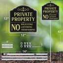 Faittoo Private Property No Soliciting Sign for House with 42" Stake, 2-Pack 12"x12" Rust Free Heavy Aluminum, Reflective, Fade Resistant, 2 Pre-drilled Holes, Includes Matching Screws & Wrench, Small Signage