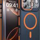 Magnetic 3 in 1 for iPhone 17 Pro Max Case, [OmniDirectional Protection] with 1x Screen Protector + 1x Camera Cover, [Seamless Work with Magsafe] Protective Case for iPhone 17 Pro Max Cosmic Orange