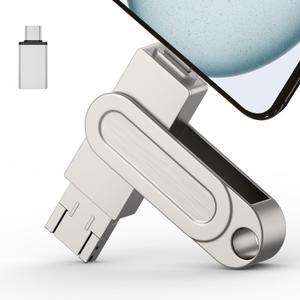 512GB Qainerly Photo Stick for Phone Flash Drive,4in1 Memory Stick for Photos and Videos USB Stick External Storage Compatible for iPhone/iPad/Android/PC