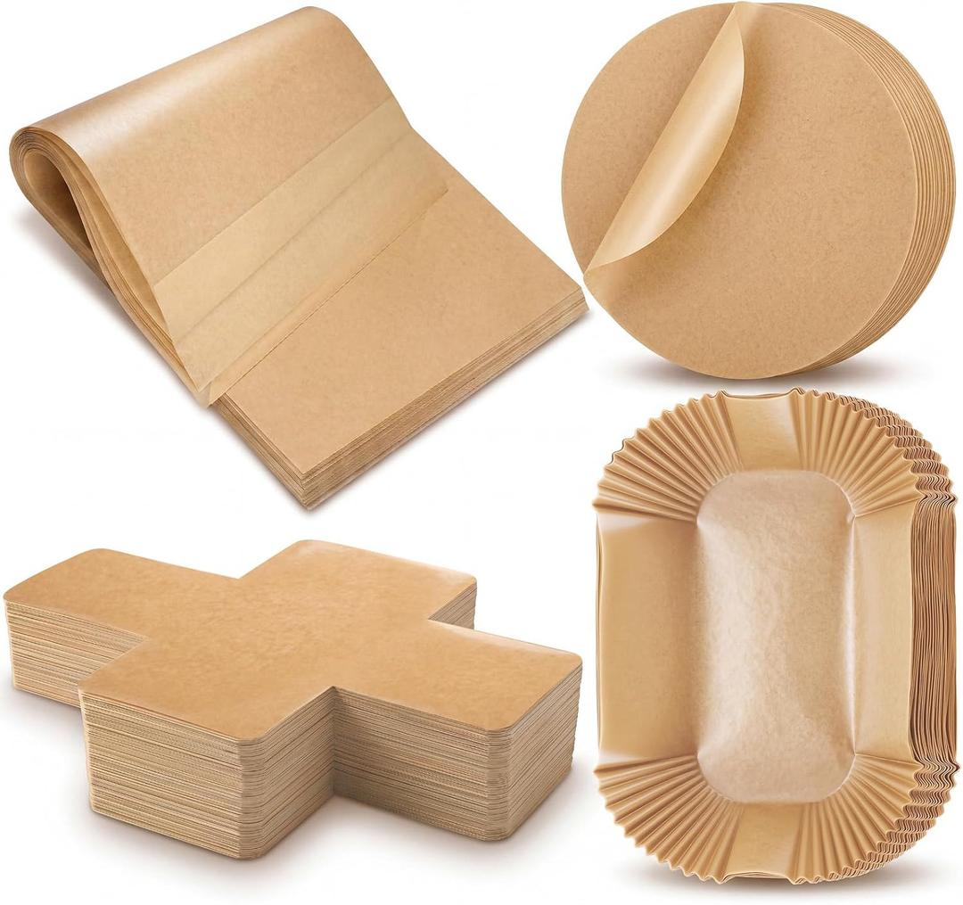 Domensi 200 Pcs Loaf Pan Liners 4 Styles and Sizes Parchment Paper for Baking Bread Loaf Pan Parchment Liner Disposable Non-stick Bread Unbleached Paper Liners for Baking Toast