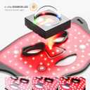 LED Light Therapy mask (E106A) for Face, LED Light Therapy Mask with Adjustable Brightness and Timer, Soft Silicone Red Light Therapy Mask for Home & Travel, Black