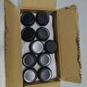 Patelai 64 Pieces Lip Balm Tin Containers Screw Top Round Tin Cans Aluminum Jar with Screw Lid, Empty Bottle Travel Cosmetic Sample Container for DIY(0.5 oz,Matte Black,)