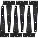 T-Strap Shed Hinge Gate Strap Heavy Duty Hinge Door Barn Gates Hinges (6, 10 inch)