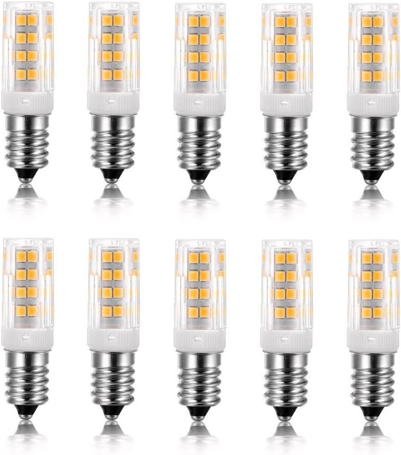 E14 5W LED Light Bulb, 10 Pack, Warm White 3000K, 40W Incandescent Bulb Equivalent, 400LM 52 LED 2835-SMD Light, Not Dimmable, AC 110V