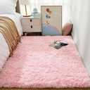 Ophanie Pink Rug for Bedroom Girls, Kids Fluffy Kawaii Fuzzy Furry Shag Area Rug, Cute Plush Soft Shaggy Bedside Indoor Floor 4x6 Carpet for Teen Nursery Dorm Home Room Decor Aesthetic
