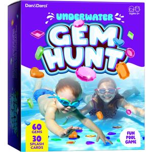 Dan&Darci Pool Gem Hunt Diving Game for Kids - Pools Toys for Kid Ages 6 7 8 9 10 11 12 Year Old - Water Games Swimming Dive Toy - Gifts for Girls, Boy Ages 6-8, 8-12, Summer Fun