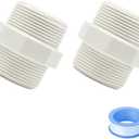 2PCS 1-1/2" PVC Pipe Fittings Nipple G1-1/2 X G1-1/2 Male to Male Thread Coupling Adapter Connector HE023-1-1/2