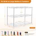 Large Compartment Water Bottle Organizer, Stackable Water Bottle Holder for Stanley 40 oz Tumbler, Clear Tumbler Organizer for Cabinet, Kitchen Pantry or Countertop, 3 Pack (3 Pack)