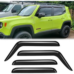 4pcs Outside Mount Style Window Rain Guards Durable Side Wind Deflectors Dark Smoke Nice Looking Vent Window Visors Fit for 2015-2024 Jeep Renegade 94368