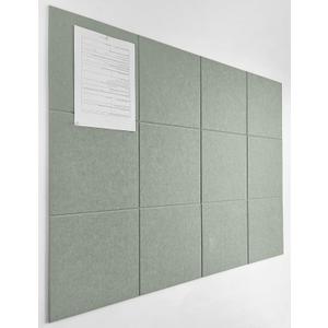 Sage Green Cork Board Alternative | Large Pin Board Notice Board | Felt Bulletin Board for Office, Home & Classroom | Sage Green Office School Supplies | Felt Wall Tiles (12-Pack)