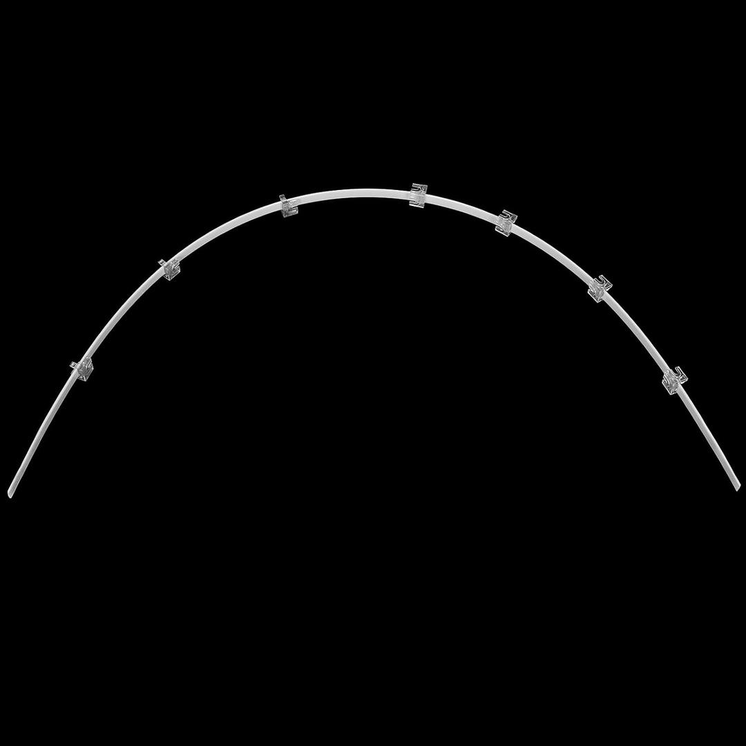 Geelin Arched Curtain Rod for Curved Windows, Extends from 24" to 48", White Fiberglass Curved Curtain Rod with Mounting Brackets for Hanging Sheers Room Divider Reading Corner