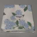 Spring Pillow Covers 18x18 Inch 2 Pcs Blue Green Hydrangea Flower Decor Throw Pillows Vintage Floral Seasonal Summer Outdoor Decoration Pillowcase Linen Cushion Cover for Couch Sofa
