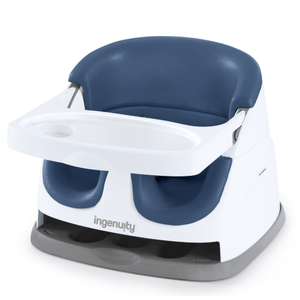 Ingenuity Baby Base 2-in-1 Booster Feeding and Floor Seat with Self-Storing Tray - Slate