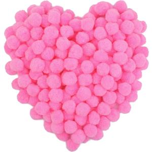 Morfen 150 Pcs Pink Craft Pom Poms, 1 Inch Fuzzy Pompom Puff Balls for DIY Arts, Crafts Projects, Home Decorations