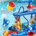 Auto 3-Tier Sand and Water Table with Pump, Summer Outdoor Beach Outside Backyard Activity Sensory Sand Water Table, Birthday Gifts for Toddler Boys Girls Ages 3 4 5 6 7 8, 8 inches x 17 inches x 14 inches