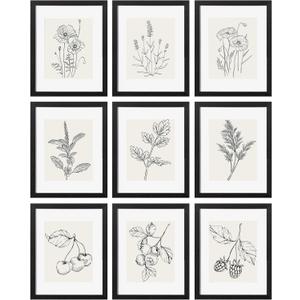 eletecpro 11x14 Picture Frames Set of 9 Classic Gallery Wall Frame Set, Displays 8x10 Photos with Mat or 11x14 No Mat, Black Picture Frames Collage Wall Decor for Home Decor