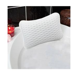 Bath Biss Spa Foam Bath Pillow | Suction Cup | Bathtub | Head and Neck Support | Relaxing Cushion | White