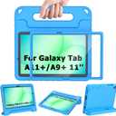 AVAWO Shockproof Kids Case for Samsung Galaxy Tab A11+ Plus/A9+ Plus 11 inch with Built-in Screen Protector, Blue