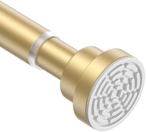 Tension Curtain Rod 30 To 49 Inch Gold Tension Rods Adjustable Spring Loaded Curtain Rods 7/8" No Drilling Tension Rods For Windows Bedroom Closet Doorway Door