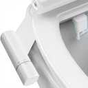 Ultra-Slim Bidet Attachment, Posterior&Feminine Wash-(Retractable Dual Nozzles), Non-Electric Bidet Attachment for Toilet Seat, Adjustable Fresh Cold Water Pressure, Stainless Steel Inlet (White)