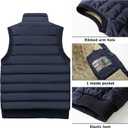 Vcansion Men's Outdoor Stand Collar Fleece Jacket Vest Casual Padded Vest Coats (Black, S)