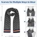 Womens Winter Beanie Hat Long Scarf and Touchscreen Gloves 3Pieces Fleece Lined Skull Caps with Pompom Neck Scarves Set (Navy Blue)