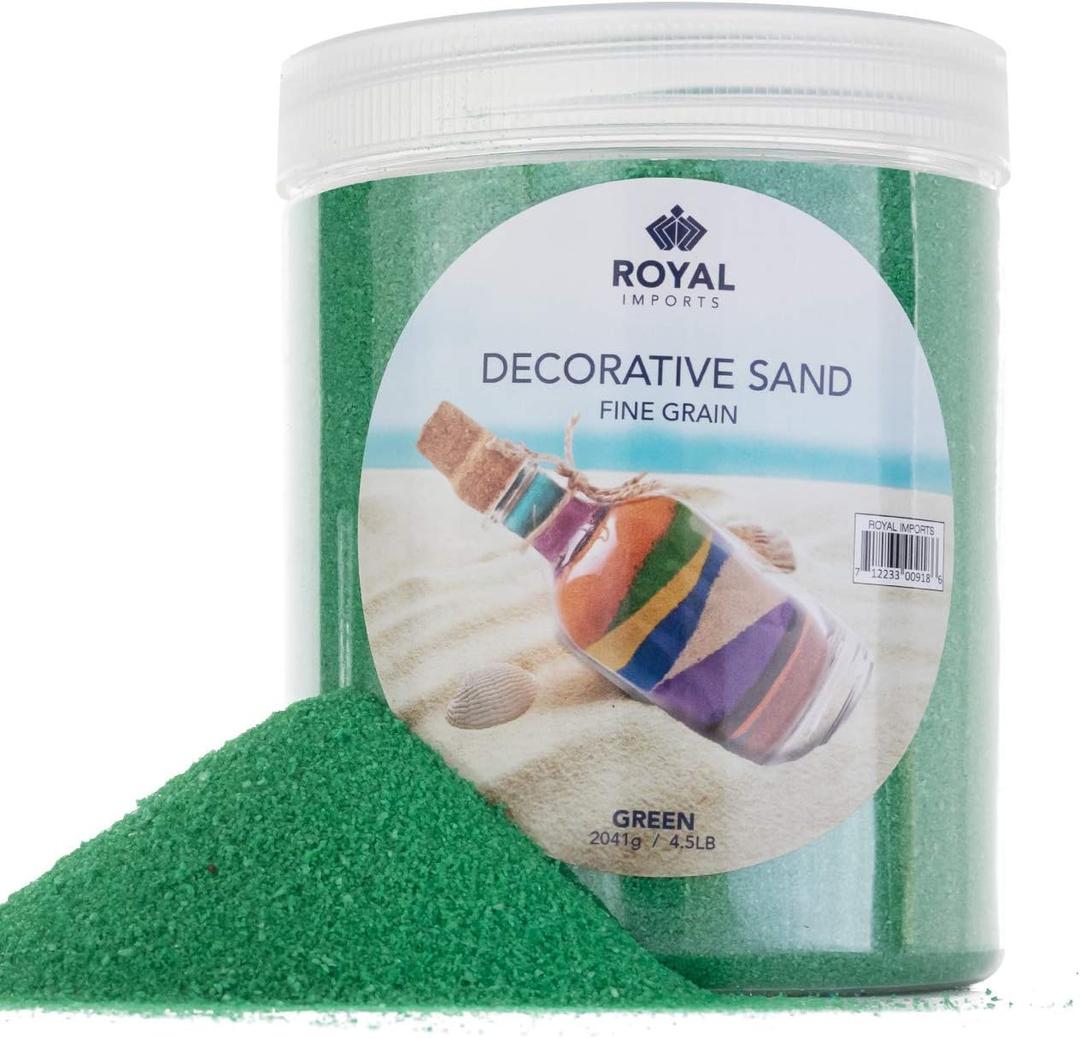 Royal Imports Decorative Beach Sand for Vase Filler, Wedding, Home Decor, Arts & Crafts, Fire Pit, Fireplace, Pet Tank Habitat - 4.5 LBS, Green