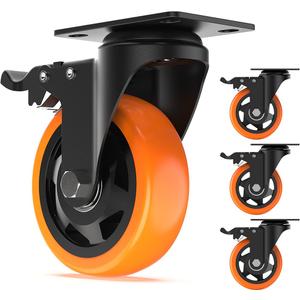 Caster Wheels,4 Inch Heavy Duty Casters with Brake,Set of 12