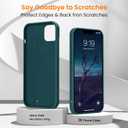 OuXul for iPhone 14 Case, iPhone 13 Case Shockproof Liquid Silicone Protective Phone Case with Soft Anti-Scratch Microfiber Lining Ultra Slim Drop Protection Phone Cover 6.1 inch(Blackish Green)